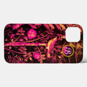 NIGHTINGALE MET ROZEN MONOGRAM, roze zwart geel Case-Mate iPhone Case (Achterkant (horizontaal))