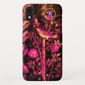 NIGHTINGALE MET ROZEN MONOGRAM, roze zwart geel Case-Mate iPhone Case (Achterkant)