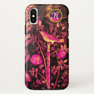 NIGHTINGALE MET ROZEN MONOGRAM, roze zwart geel Case-Mate iPhone Case