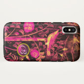 NIGHTINGALE MET ROZEN MONOGRAM, roze zwart geel Case-Mate iPhone Case (Achterkant (horizontaal))