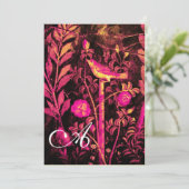 NIGHTINGALE MET ROZEN MONOGRAM, roze zwart geel Kaart (Staand voorkant)