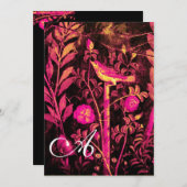 NIGHTINGALE MET ROZEN MONOGRAM, roze zwart geel Kaart (Voorkant / Achterkant)