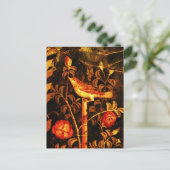 NIGHTINGALE MET ROZEN, rood zwart geel Briefkaart (Staand voorkant)