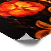 NIGHTINGALE MET ROZEN, rood zwart geel Poster (Hoek)