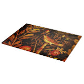 NIGHTINGALE MET ROZEN, rood, zwart geel Snijplank (Hoek)