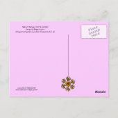 NIGHTINGALE MET ROZEN, Roze Fuchsia Black Yellow Briefkaart (Achterkant)