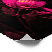 NIGHTINGALE MET ROZEN, Roze Fuchsia Black Yellow Poster (Hoek)