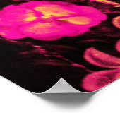 NIGHTINGALE MET ROZEN, Roze Fuchsia Black Yellow Poster (Hoek)