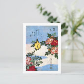 Nightingale & Rozen Hokusai Briefkaart (Staand voorkant)