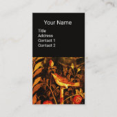 NIGHTINGALE, ROZEN MONOGRAM Red Yellow Black Flora Visitekaartje (Voorkant)