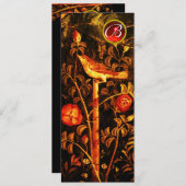 NIGHTINGALE ROZEN MONOGRAM, Rood Zwart Geel Bloemm Kaart (Voorkant / Achterkant)