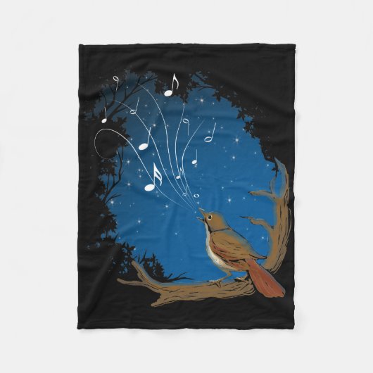 Nightingale Song Fleece Deken (Voorkant)