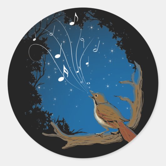 Nightingale Song Ronde Sticker (Voorkant)