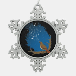 Nightingale Song Tin Sneeuwvlok Ornament