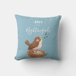 Nightingale ・ Voeg Jouw naam Cute Alphabet Monogra Kussen