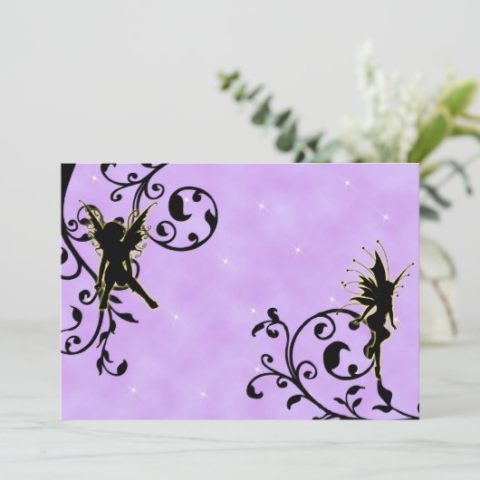 Nightlight Fairy Fantasy Birthday Invitation Kaart (Staand voorkant)