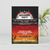 Nightmare Bat Halloween Invitations (Sunset) Kaart (Staand voorkant)