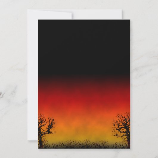 Nightmare Bat Halloween Invitations (Sunset) Kaart (Achterkant)