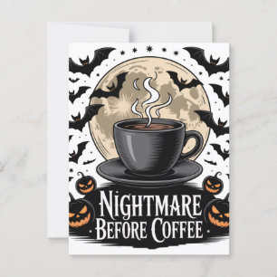 Nightmare Before Coffee Halloween Briefkaart