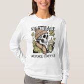 Nightmare Before Coffee, Halloween Coffee Lovers T-shirt (Voorkant)
