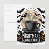 Nightmare Before Coffee Halloween Feestdagenkaart (Voorkant / Achterkant)