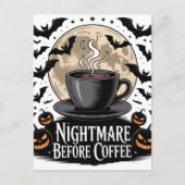 Nightmare Before Coffee Halloween Feestdagenkaart (Voorkant)