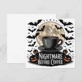 Nightmare Before Coffee Halloween Kaart (Voorkant / Achterkant)