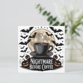 Nightmare Before Coffee Halloween Kaart (Staand voorkant)