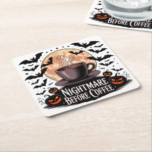 Nightmare Before Coffee Halloween Kartonnen Onderzetters