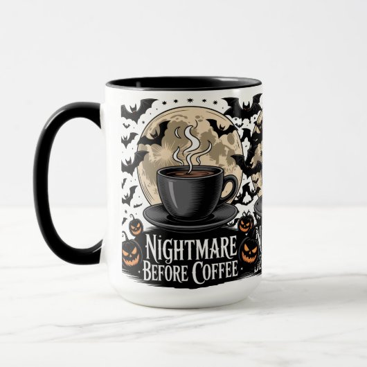 Nightmare Before Coffee Halloween Mok (Links)