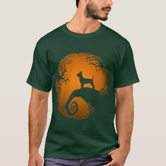 Nightmare Before Halloween Dog retro T-shirt (Voorkant)