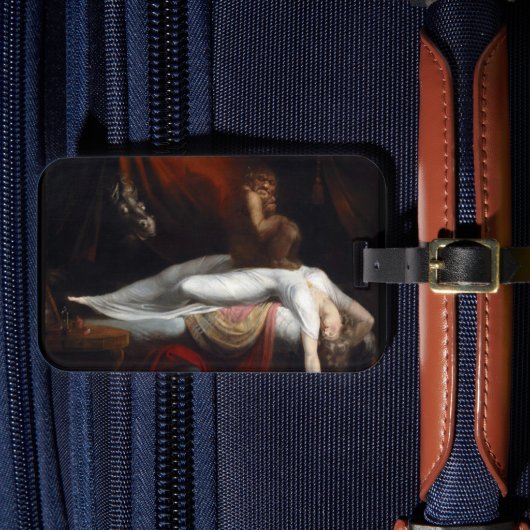Nightmare beroemd gemaakt door Henry Fuseli Gothic Bagagelabel (Voorkant Insitu 4)