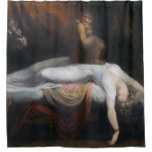 Nightmare beroemd gemaakt door Henry Fuseli Gothic Douchegordijn (Voorkant)