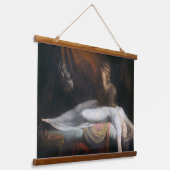 Nightmare beroemd gemaakt door Henry Fuseli Gothic Hangend Wandkleed (Gebogen)