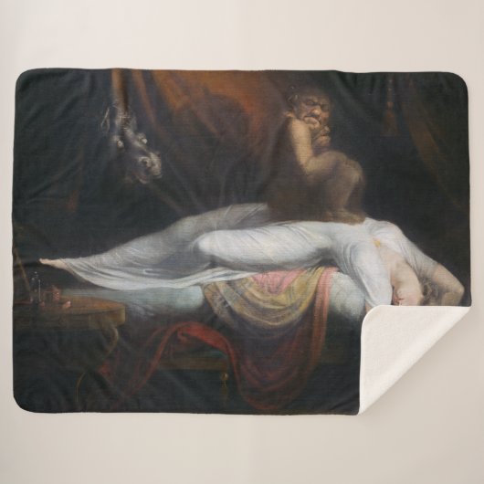 Nightmare beroemd gemaakt door Henry Fuseli Gothic Sherpa Deken (Voorkant (horizontaal))