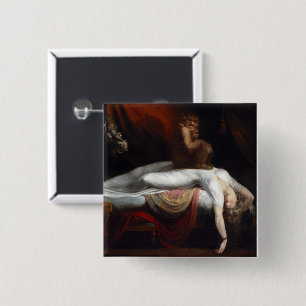 Nightmare beroemd gemaakt door Henry Fuseli Gothic Vierkante Button 5,1 Cm