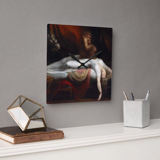 Nightmare beroemd gemaakt door Henry Fuseli Gothic Vierkante Klok (Kantoor)