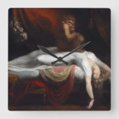 Nightmare beroemd gemaakt door Henry Fuseli Gothic Vierkante Klok (Voorkant)