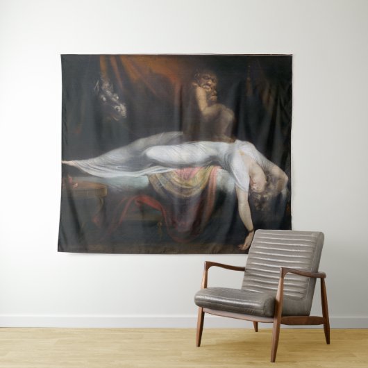 Nightmare beroemd gemaakt door Henry Fuseli Gothic Wandkleed (In Situ (horizontaal))