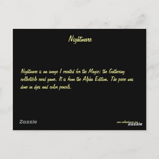 Nightmare Briefkaart (Achterkant)