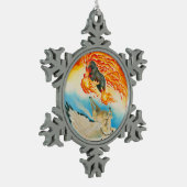 Nightmare en Mesa Pegasus Yin Yang Tin Sneeuwvlok Ornament (Links)