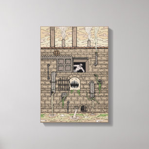Nightmare Factory Weird Horror Art Canvas Afdruk
