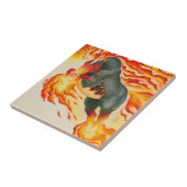 Nightmare Fire Horse Tegeltje (Zijkant)