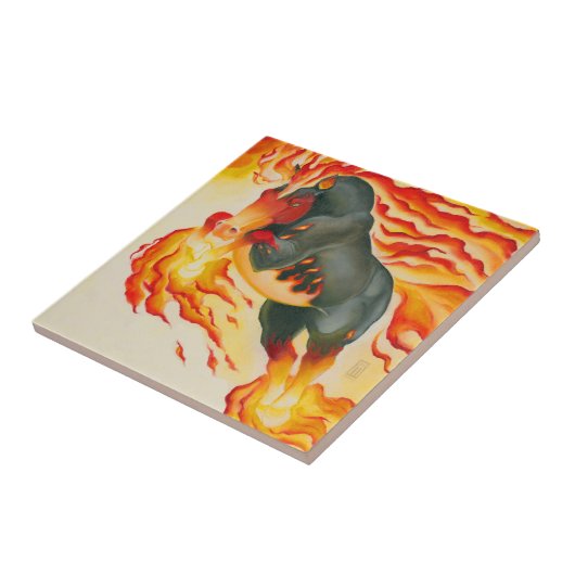 Nightmare Fire Horse Tegeltje (Zijkant)