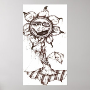 Nightmare Flower Pen & Ink Canvas print