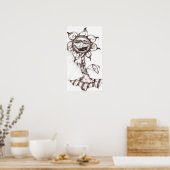 Nightmare Flower Pen & Ink Canvas print (Keuken)