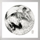 Nightmare/Mesa Pegasus Yin Yang in zwart-wit Poster (Voorkant)