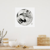 Nightmare/Mesa Pegasus Yin Yang in zwart-wit Poster (Keuken)
