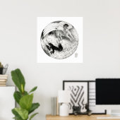 Nightmare/Mesa Pegasus Yin Yang in zwart-wit Poster (Thuiskantoor)