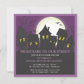 Nightmare Nabuurschap Halloween Party Invitation Kaart (Voorkant)